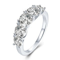 Luxury Five Stones Sterling Silver Band