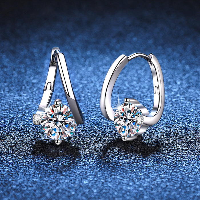 Luxury Moissanite Women Earrings In Sterling Silver