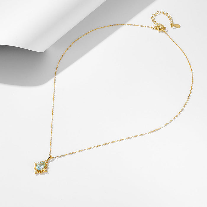 Luxury Pear Shape Topaz Pendant Necklace