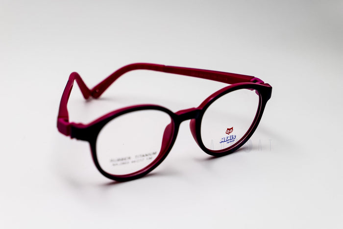 Minis 2803 Kids Eyeglasses - Burgundy / Black