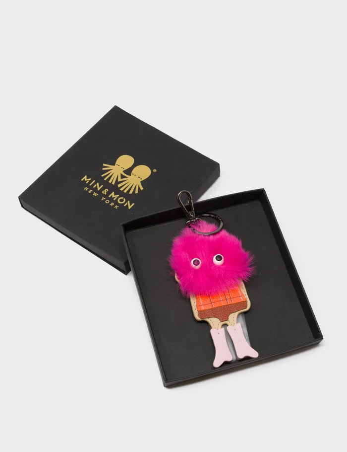 Monster Charm - Fuchsia Faux Fur and Parfait Pink Leather Boots