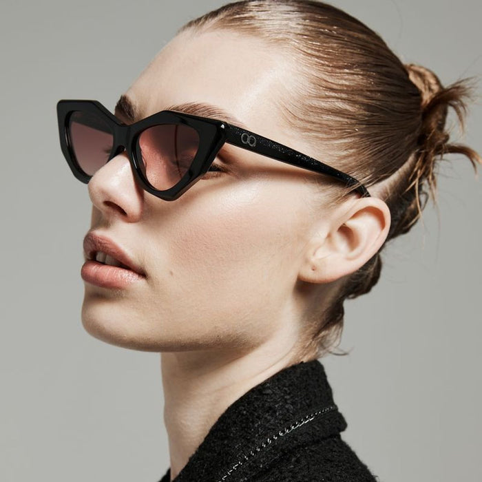 Mookhi, Bio-Acetate Black Devil/Rose Vital Gradient Lenses