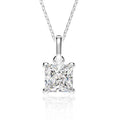 Mossanite Princess Cut Sterling Silver Pendant Necklace