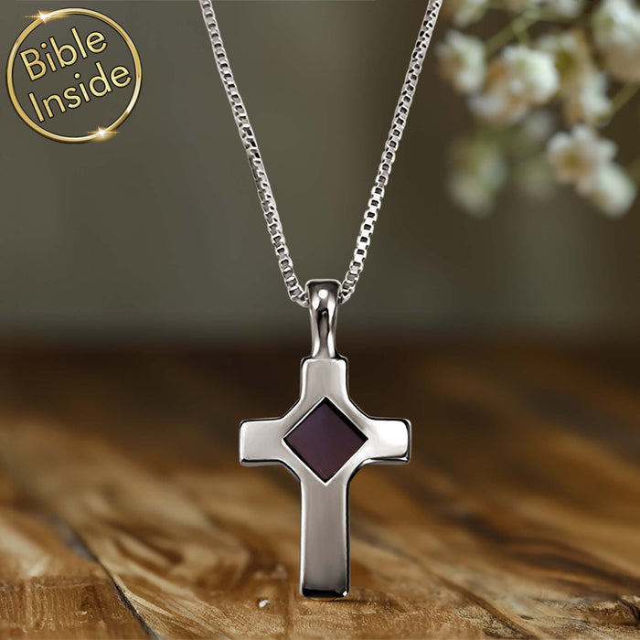 Silver cross necklace for Christian moms, timeless mother day Christian gift
