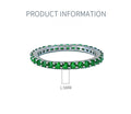 Multi-color Eternity Sterling Silver Band