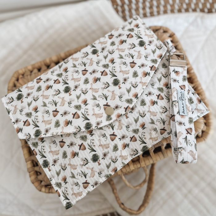 Nappy Wallet (with Zip Pocket) - Bunnies & Acorns