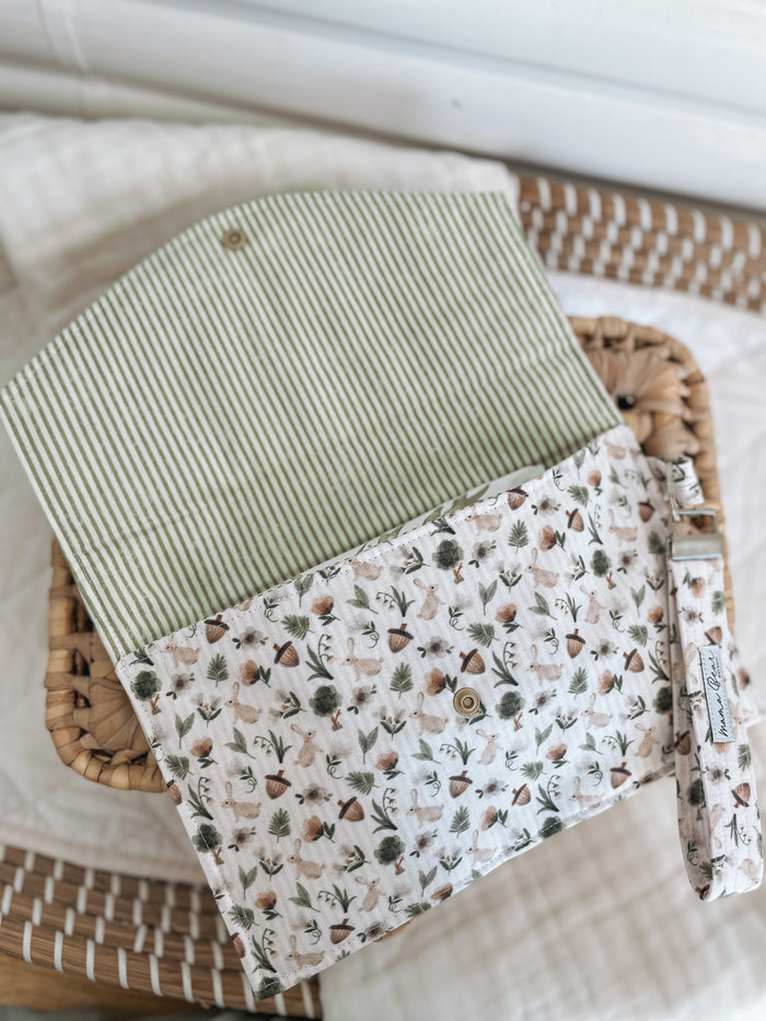 Nappy Wallet (with Zip Pocket) - Bunnies & Acorns