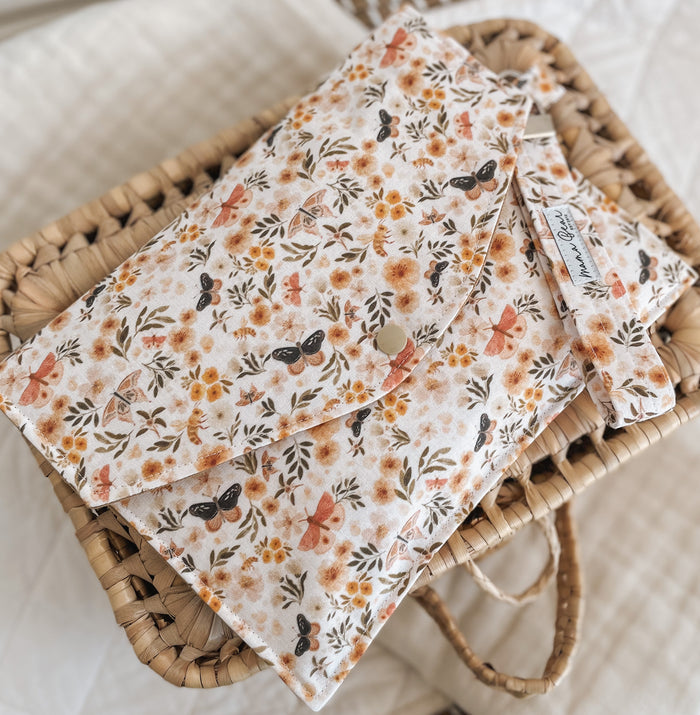 Nappy Wallet (with Zip Pocket) - Butterfly Kisses