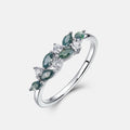 Natural Green Moss Agate Sterling Silver Ring