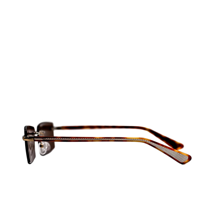 Tortoiseshell eyeglasses on a white background