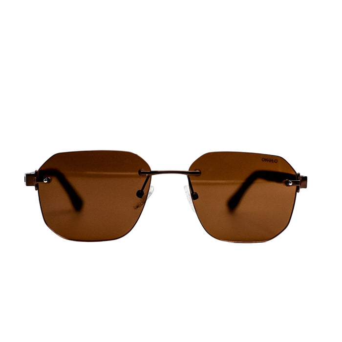 Brown sunglasses on a white background