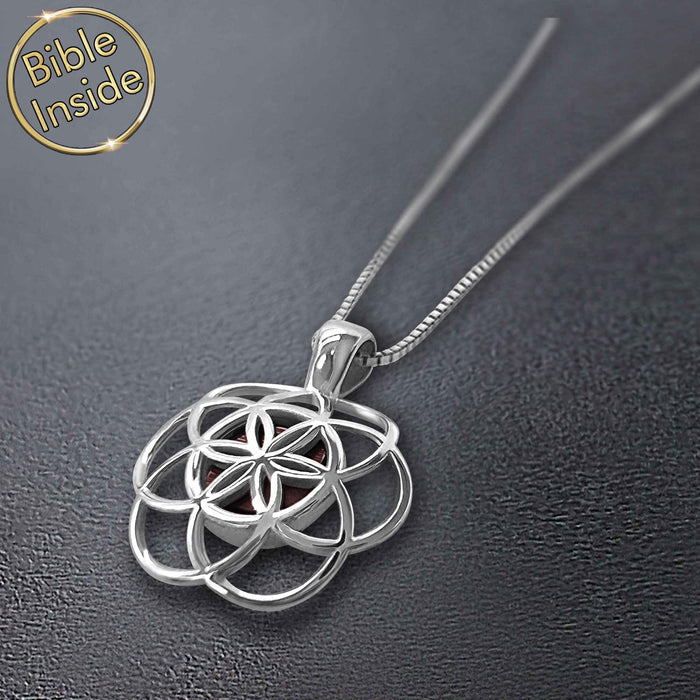 Pocket Bible necklace featuring minimalist Harmony design for believers
