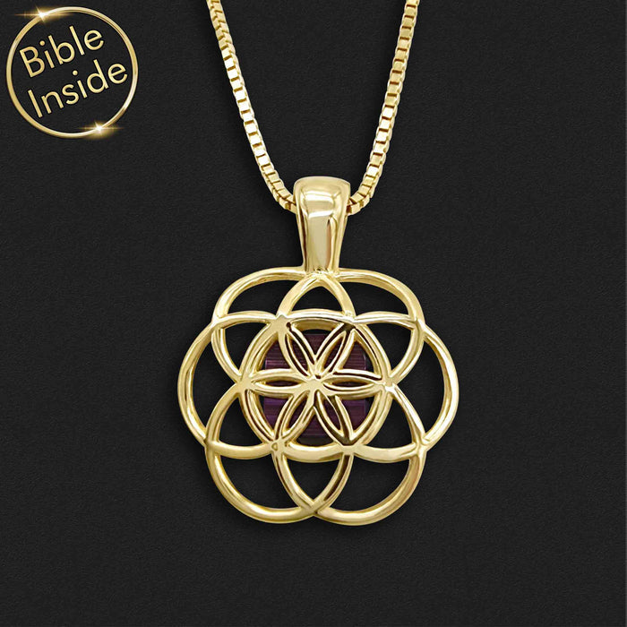 Men's pocket Bible necklace with simple Harmony pendant - spiritual accessory