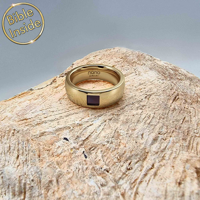 Valentine's day gift for boyfriend – patriotic ring with miniature Bible technology