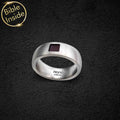 Stainless steel America ring with New Testament, unique present for boyfriend Valentine's