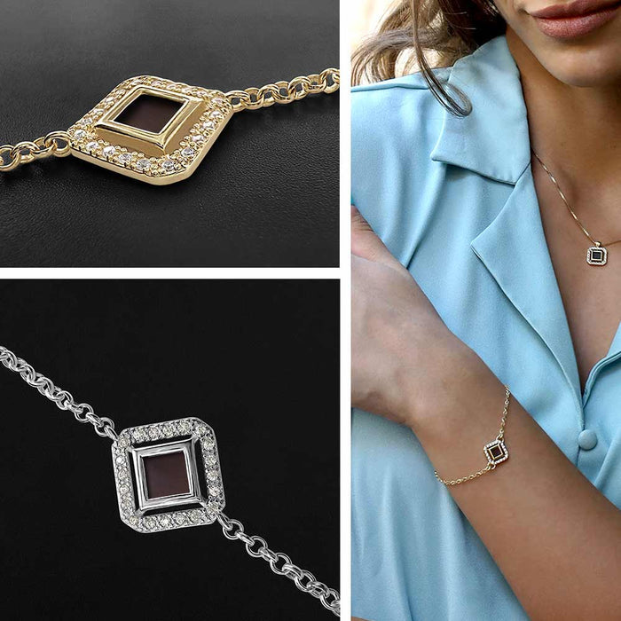 Presents for valentines day for her – rhombus bracelet with Christian nano Bible