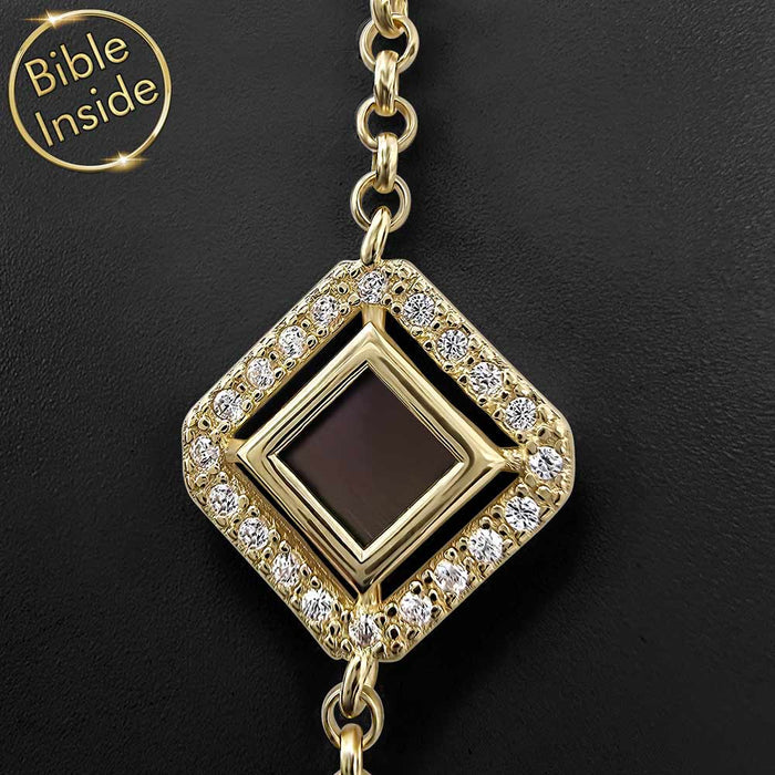 Gift for her valentine's day – elegant rhombus charm with nano technology