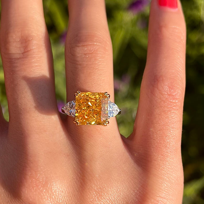 Radiant Cut Double Prong Engagement Ring in Sterling Silver