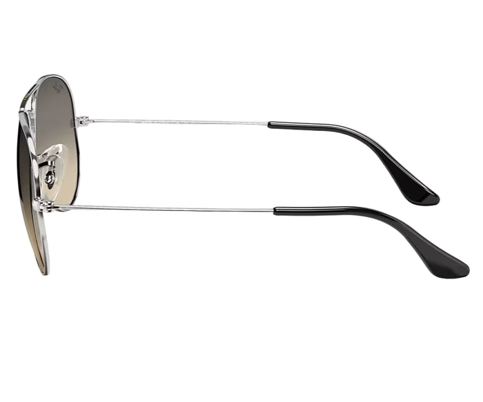 Sunglasses with reflective lenses on a white background