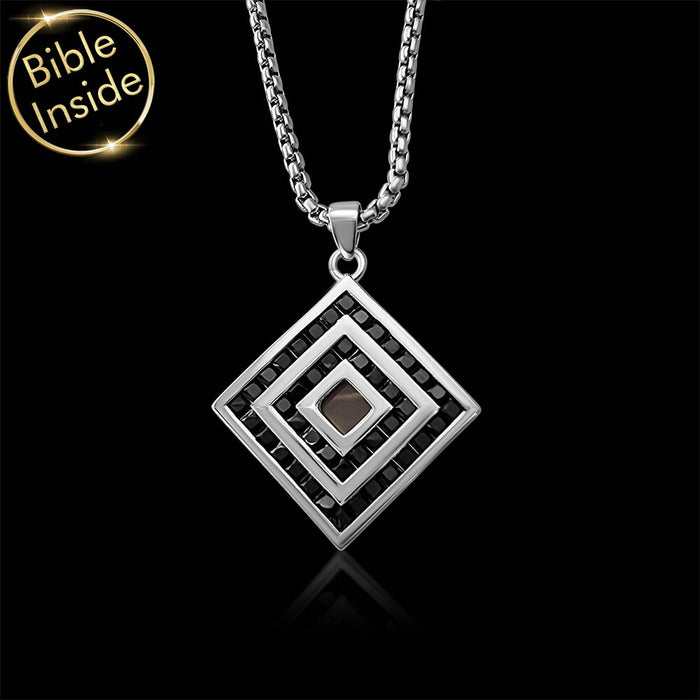 925 Sterling Silver / Black / 16.5" / 42 cm / New Testament (English KJV)