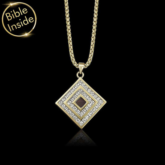 Silver Gold Plated / White / 16.5" / 42 cm / New Testament (English KJV)