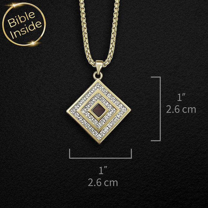 Minimalist religious necklace with New Testament nano Bible