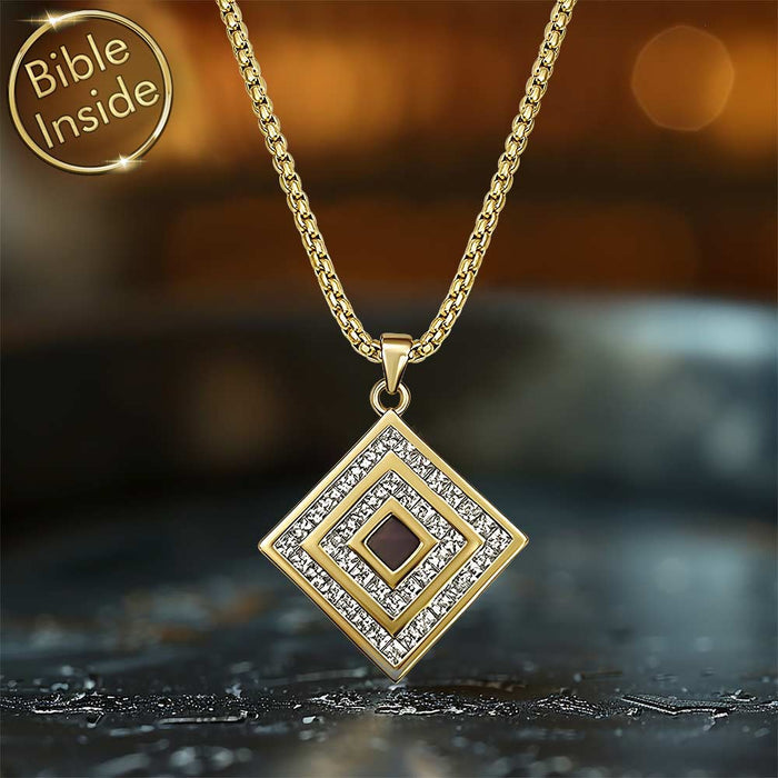 Religious necklace with high-tech nano Bible for daily wear