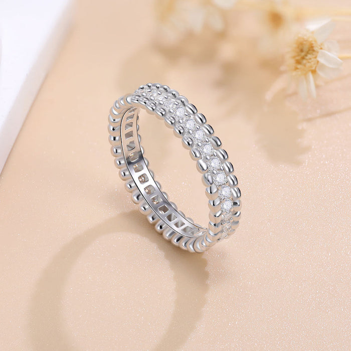 Round Cut Paved Moissanite 18k Gold Plated Band