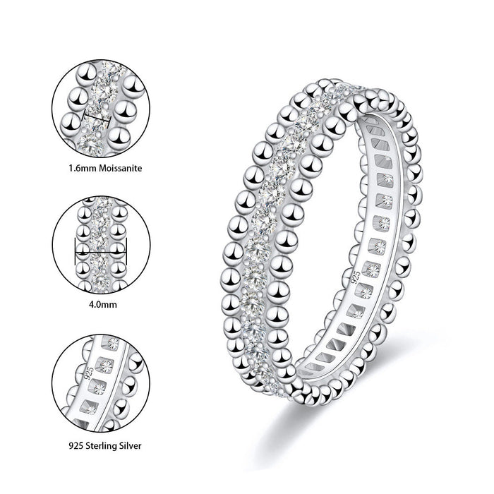 Round Cut Paved Moissanite 18k Gold Plated Band