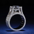 Round Cut Sterling Silver Ring with 3ct Stone