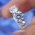 ShineofDiamond Classic Three Stone Round Cut Moissanite Ring