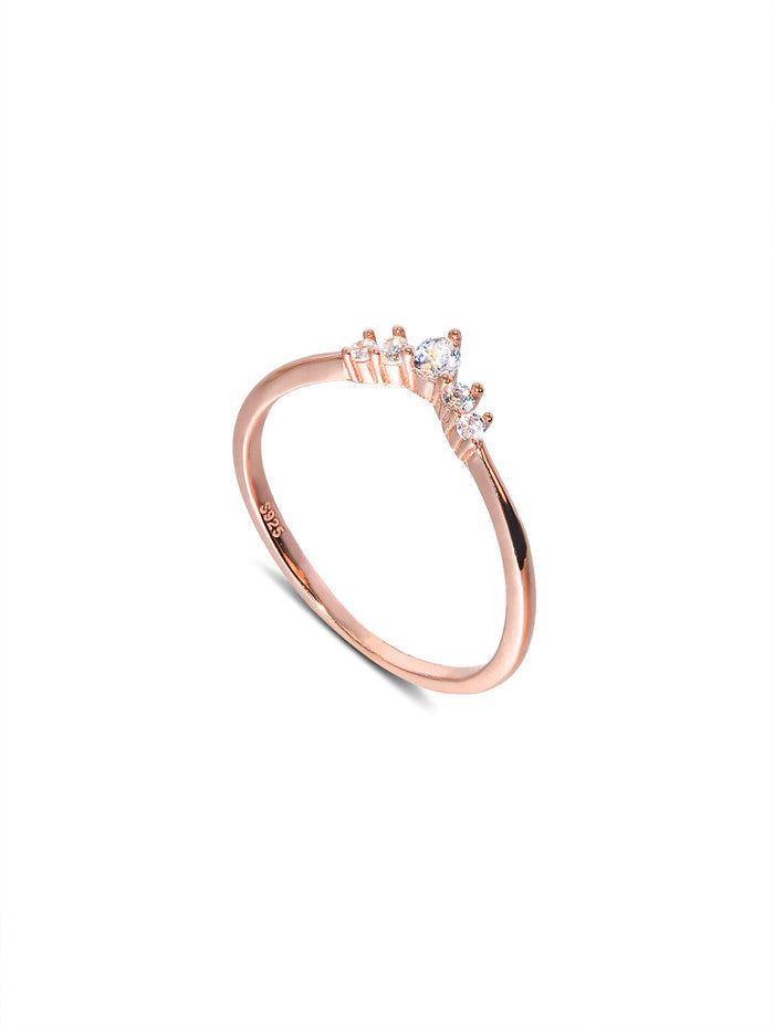 Simple Crown Design Sterling Silver Band