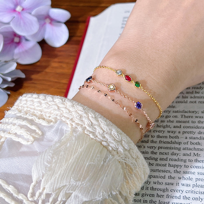 Simple Design Colorful 925 Silver Bracelet