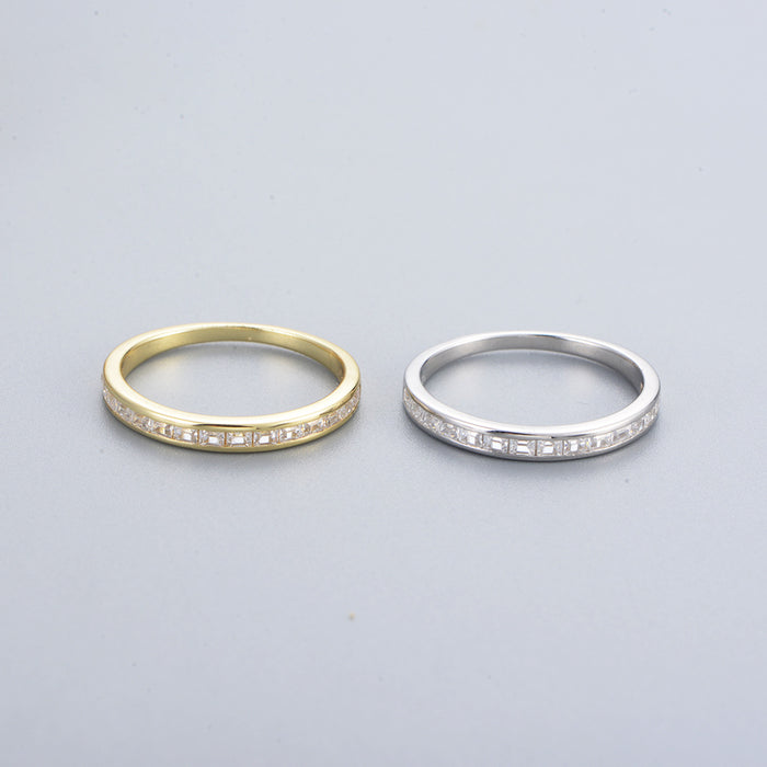 Simple Geometric Sterling Silver Band