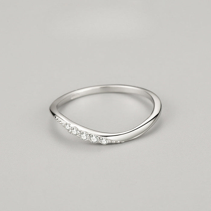 Simple Wave Design Sterling Silver Band