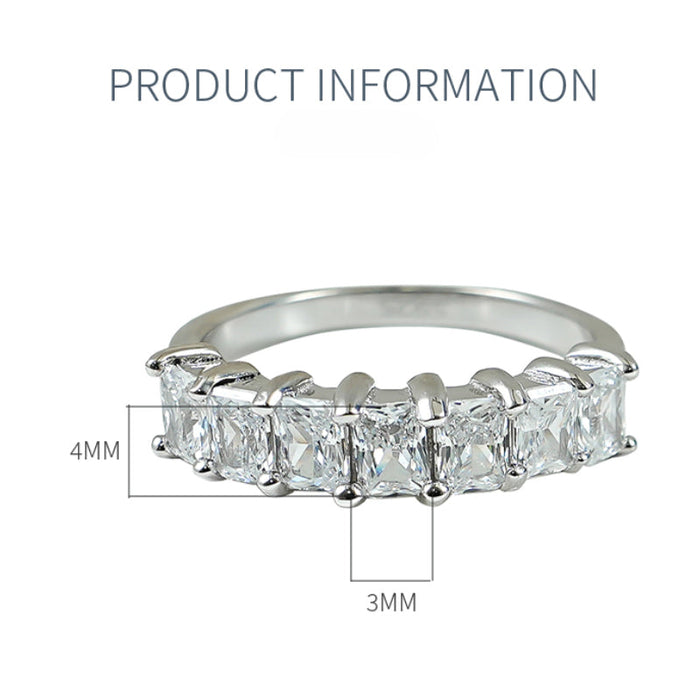 Sparkling Ice Cut Half Eternity Sterling Silver Band