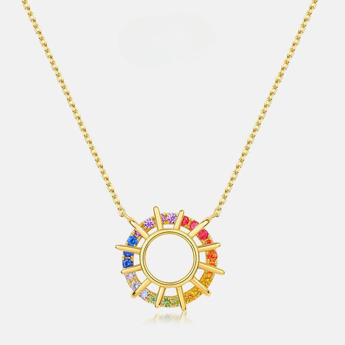 Special Sunflower Design Silver Necklace