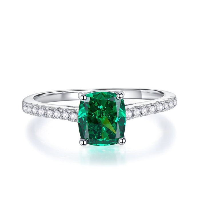 Stunning Cushion Cut Sterling Silver Ring