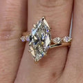 Stunning Marquise Cut Sterling Silver Engagement Ring In Bridge Accent