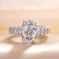 Stunning Oval Cut 4 Prong Engagement Ring In Sterling Silver