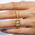 Sunflower Moissanite Eight Treasures Compass Pendant Necklace