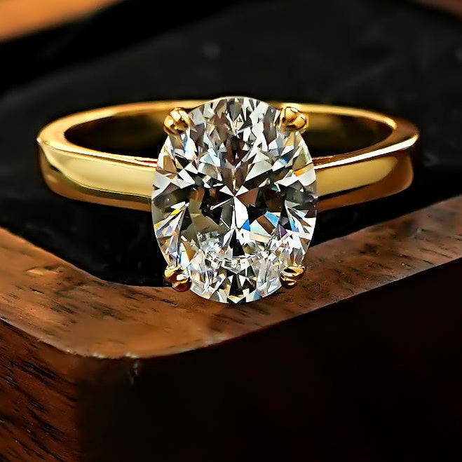 Thin Band Oval Cut Sterling Silver Ring