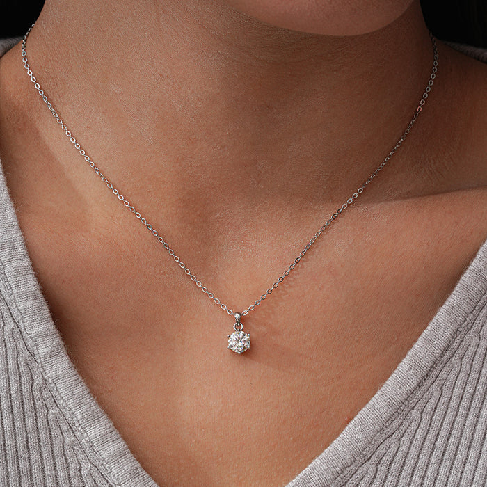 Timeless Design 6 Prong Moissanite Necklace