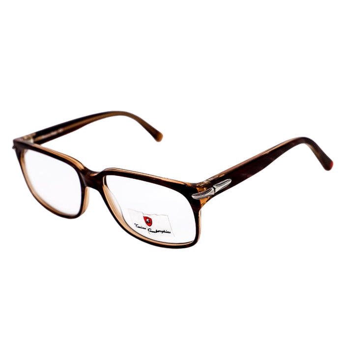 Brown eyeglasses on a white background