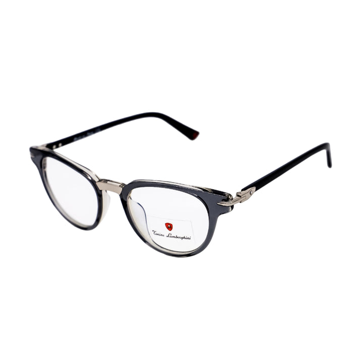 Eyeglasses with a clear lens on a white background