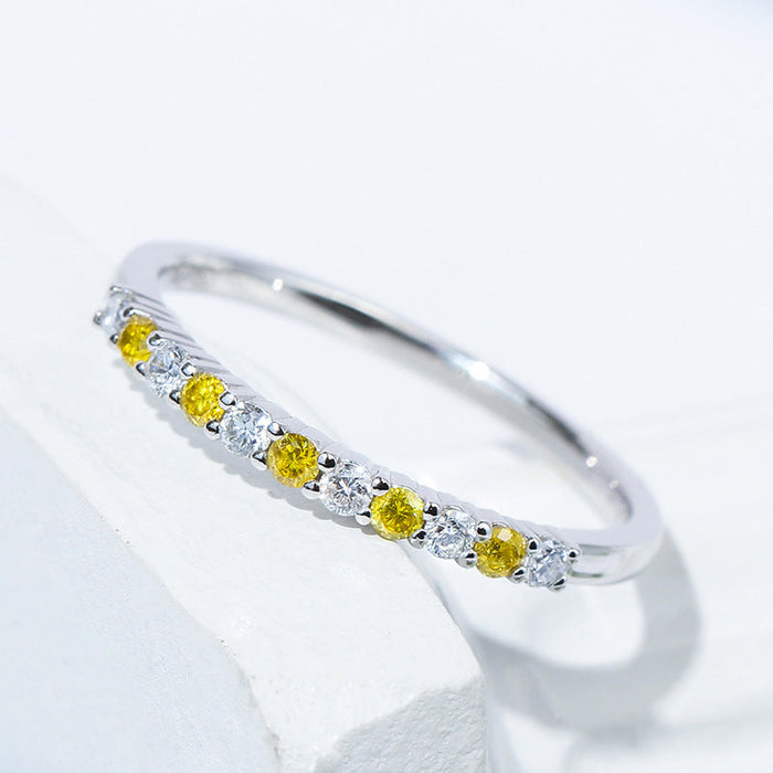 Two Tone Design 18k White Gold Plated Band