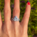 Unique 2 Pcs Triangle Shape Sterling Silver Bridal Set