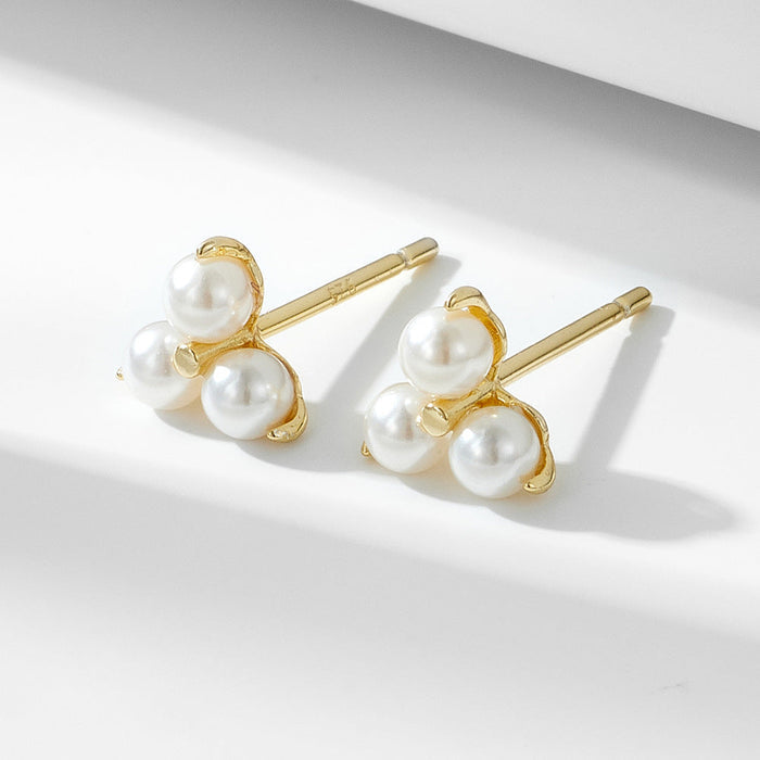 Unique Design Pearls Stud Earrings