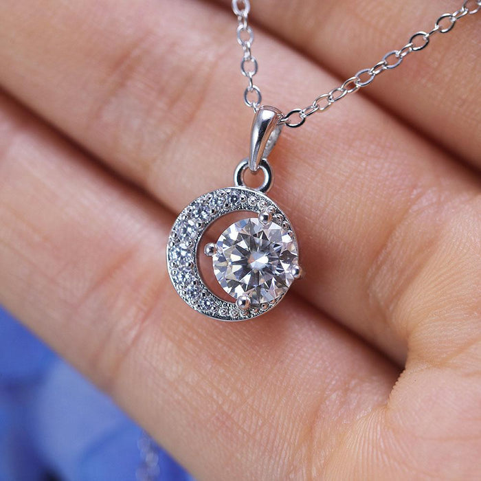 Unique Design Star Moon Moissanite Necklace