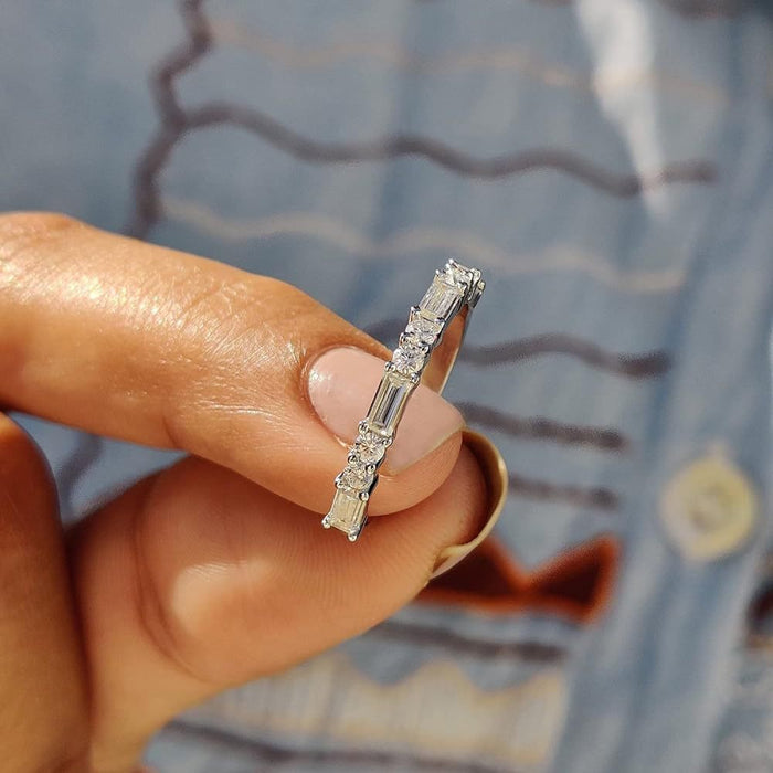 Unique Stackable Wedding Band in Sterling Silver